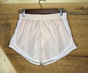 Nike Peach Light Pink & White Running Athletic Shorts Dri-Fit Women’s size Small