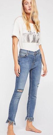 Free People Great Heights Frayed Skinny Jean