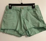 Stradivarius Green Jean Shorts Size 6