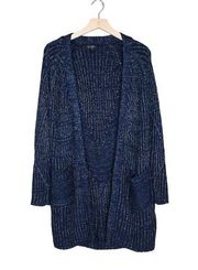 Jessica Simpson Womens XS Moonlight Navy Open Front Cardigan Sweater