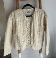 Quilted Bomber Jacket - Cream - Small