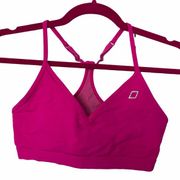 Lorna Jane Women's Hot Pink V Neck Athletic Sports Bra Size Small