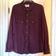 EUC Ba&sh Western style purple button down shirt