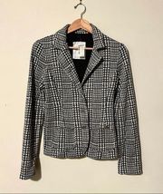 Black and White Fleece Lined Blazer Jacket