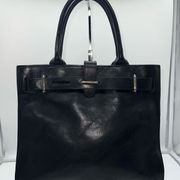 Furla Greta Black Leather Expandable Tote Bag