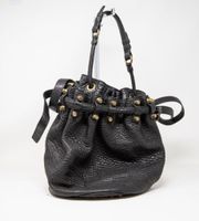 Alexander Wang Diego Studded Embellished Pebbled Leather Shoulder Bucket Bag 