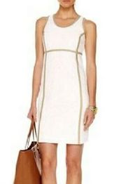 Sleeveless White Lace Sheath Dress - size 4