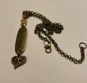 Love Charm Engraved Believe  Necklace