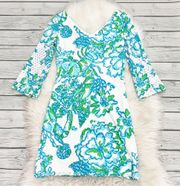 Lilly Pulitzer Alden Crochet Lace Northeast Hahbah Print Knit Dress