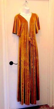 Baltic Born kimono duster floor length mustard color size L