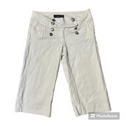 White Button Capri Pants 4