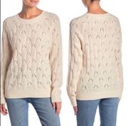 Elodie Nordstrom Cable Knit Crochet Lace Sweater