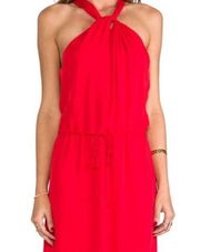 Rory Beca Dress M NWT Silk Fula Front Knot Front Cherry Red Fire Cocktail Party