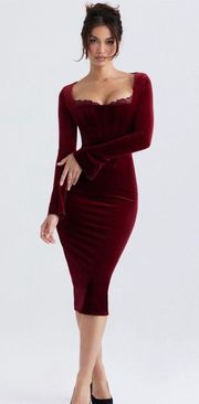 Velvet Corset Midi Dress