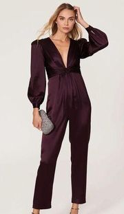 NWT Mac Duggal Front Twist Puff Sleeve Jumpsuit