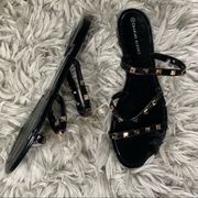 Charles Albert black jelly studded sandals women’s shoe size XL 9-10