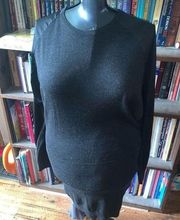 Allsaints Japanese cloth black bodycon US6 black long sleeve mini dress