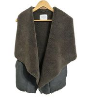 Velvet by Graham & Spencer kitty sherpa vest brown size Small