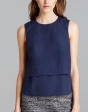 Theory Layered Hodal Sheltered Poplin Top