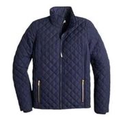 J. Crew Quilted Puffer Jacket in Navy Blue Size Large