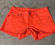 Big Star denim shorts size 26 NEON ORANGE