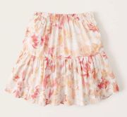 Abercrombie & Fitch  Tiered Poplin Floral Mini Skirt