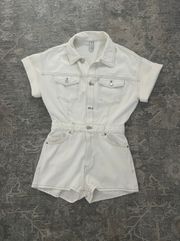 White Denim Romper