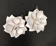 New Badgley Mischka Drop 3 D Floral Earrings w cry