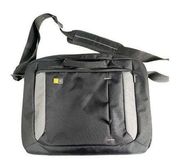 Case Logic Laptop Messenger Bag Briefcase Shoulder Strap Pockets Black Gray 16"