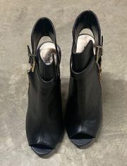 Charlotte Russe black Open Toe Ankle Heel Bootie Women’s Size 10