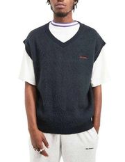 iets frans... Urban Outfitters Fluffy Knit Vest Navy Blue Unisex L NWOT