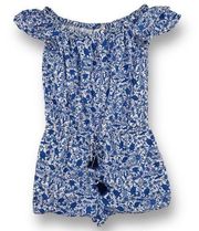 Vineyard Vines Bahamas Otomi Sea Turtle Angel Fish Print Blue Romper Size XS