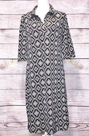 Laundry by Shelli Segal Black and White  3/4 Sleeve Dress Size 12