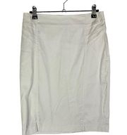 New York & Company White Pleated Waist Pencil Skirt 2