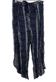 Olivaceous Navy Blue Pattern Lightweight Open Side Pant Large