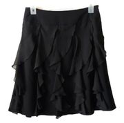 Sunny Leigh Womens Size 10 Black Ruffle Mini Skirt