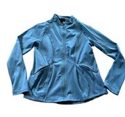 Spyder Active Womens Full Zip Mock Neck Jacket Size Large Blue