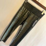 NWT  Olive Croc Green Leggings Size Small