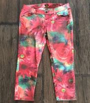 COPPER KEY PINK FLORAL CROP PANTS SIZE 11