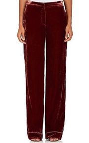 BCBGMAXAZRIA Colton Velvet Wide-Leg High Rise Pants in Burn Orange Sz XXS