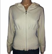 Poof! smocked waist zippered hoodie