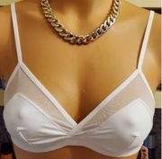 NWT White Mesh Inlay Bralette 