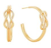 NWT Big knotted 14K gold plated big hoop earrings. By Do everything in love. 14K