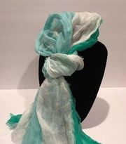 PER‎ Se Ombre Linen Scarf Mint Green Multi OS