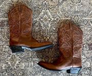 Ariat Vintage Leather Floral Embroidered Cowboy Western Boots in Chocolate Brown - 11