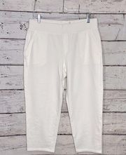 TALBOTS Relaxed Crop Stretchy Pull On Legging White-Medium