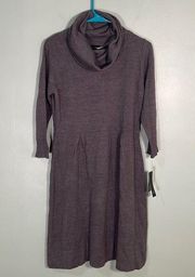 Ab Studio Knit Cowl Neck Sweater Dress Grey size Medium