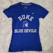 Nike Blue Duke Blue Devils Short-Sleeved V-Neck Tee Shirt, Women’s -XS-