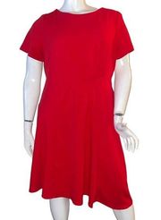 Lane Bryant red short sleeve midi dress