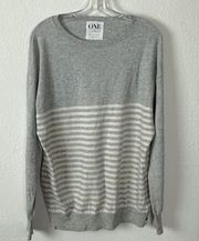 One Teaspoon Sweater Small Wool Cashmere Striped Gray Dolman Tunic Oversized